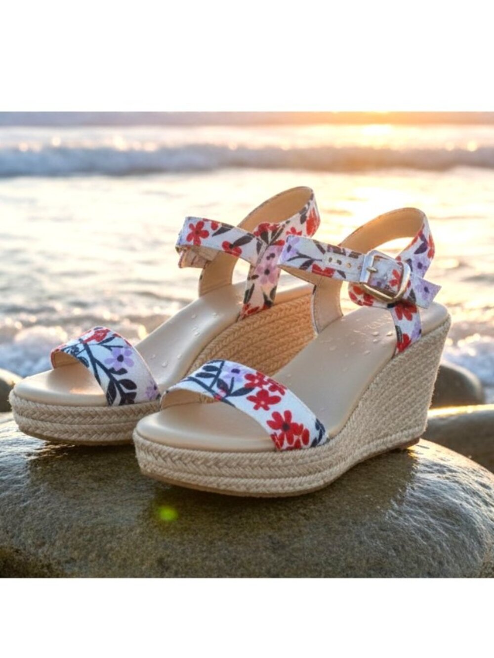 NIB‎ Naturalizer Stella Floral Wedge Sandals